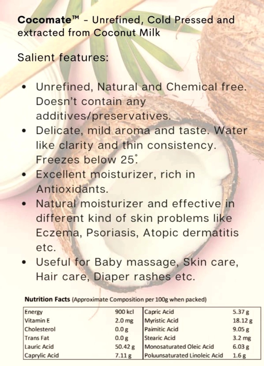 Cocomate - Extra Virgin Coconut Oil, Pharmamate