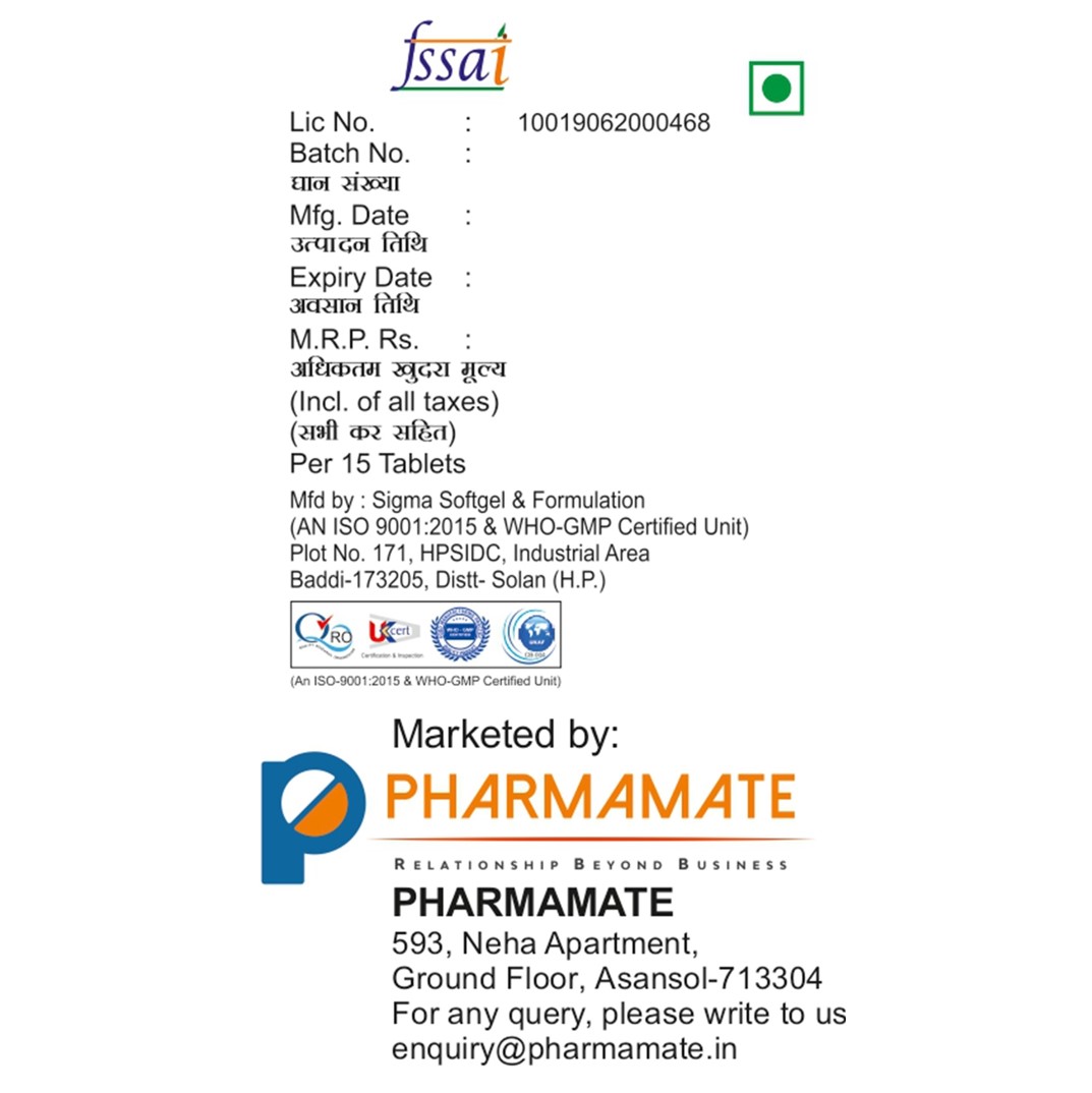 PvitZ - Lycopene, Vitamin, Minerals, Zinc with Grape Extract Tablets, Pharmamate